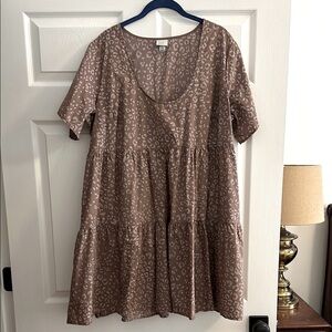 Leopard Print Brown Dress